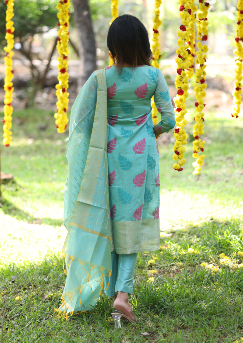 Aqua Leaf - Salwar Suit