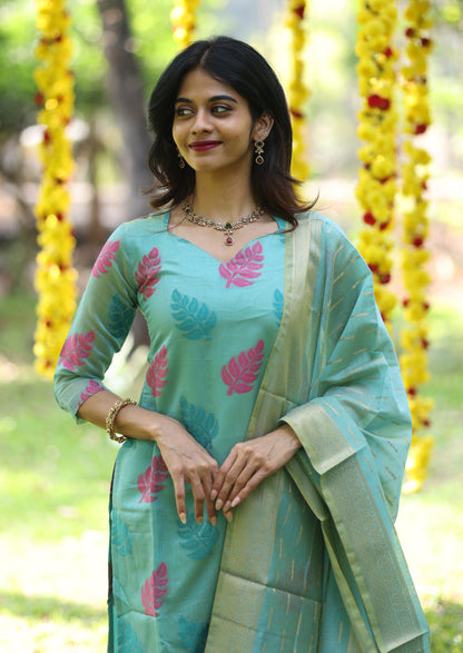 Aqua Leaf - Salwar Suit