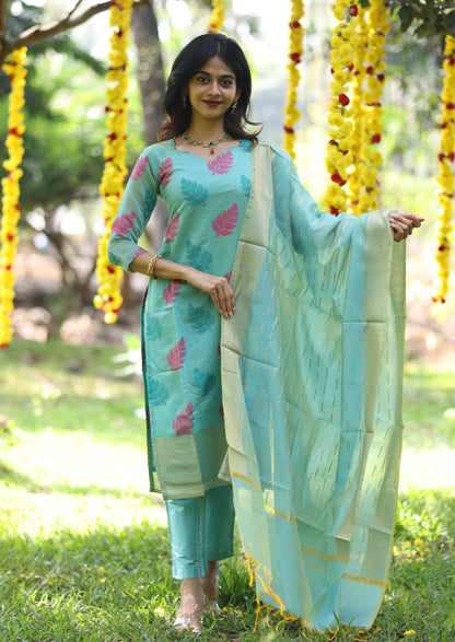 Aqua Leaf - Salwar Suit