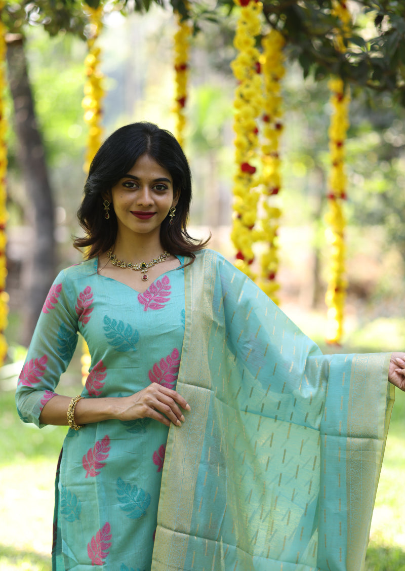 Aqua Leaf - Salwar Suit
