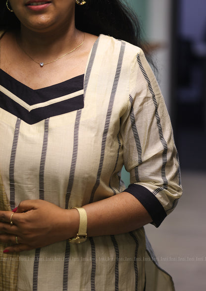 Artisan Beige Top & Dupatta Set