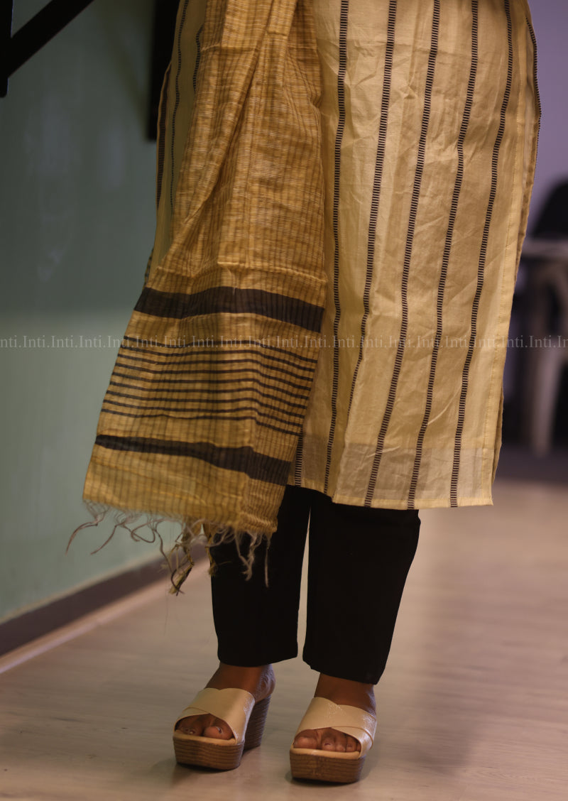 Artisan Beige Top & Dupatta Set