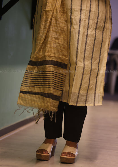 Artisan Beige Top & Dupatta Set