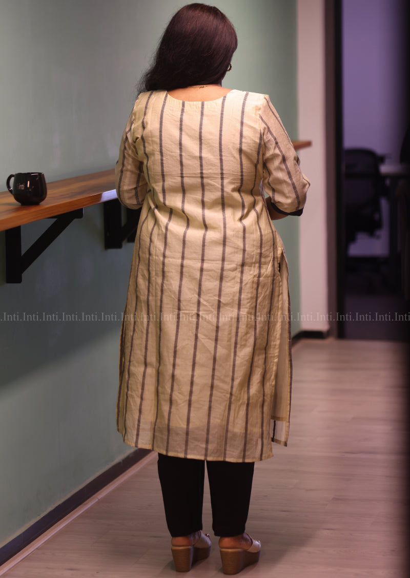 Artisan Beige Top & Dupatta Set