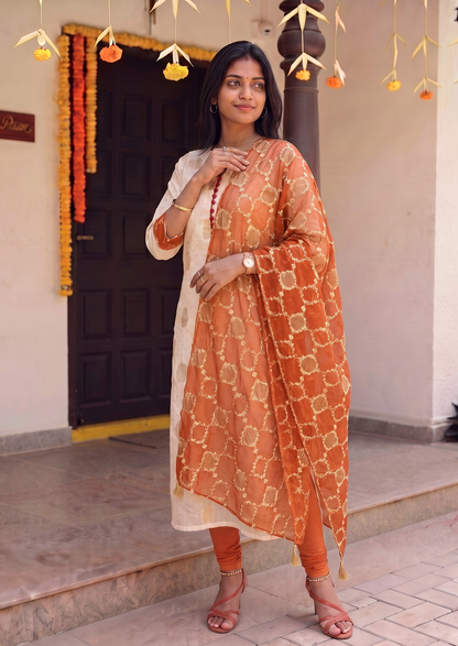 Copper Dessert Top & Dupatta Set