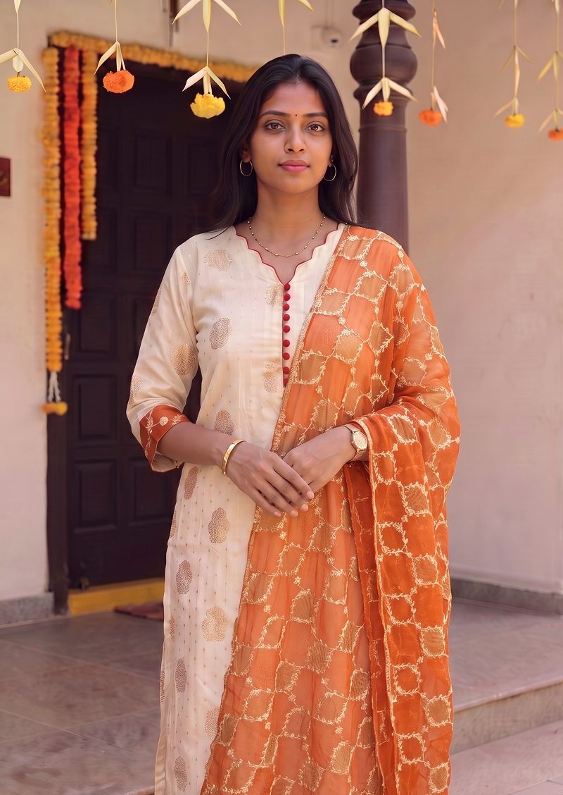 Copper Dessert Top & Dupatta Set