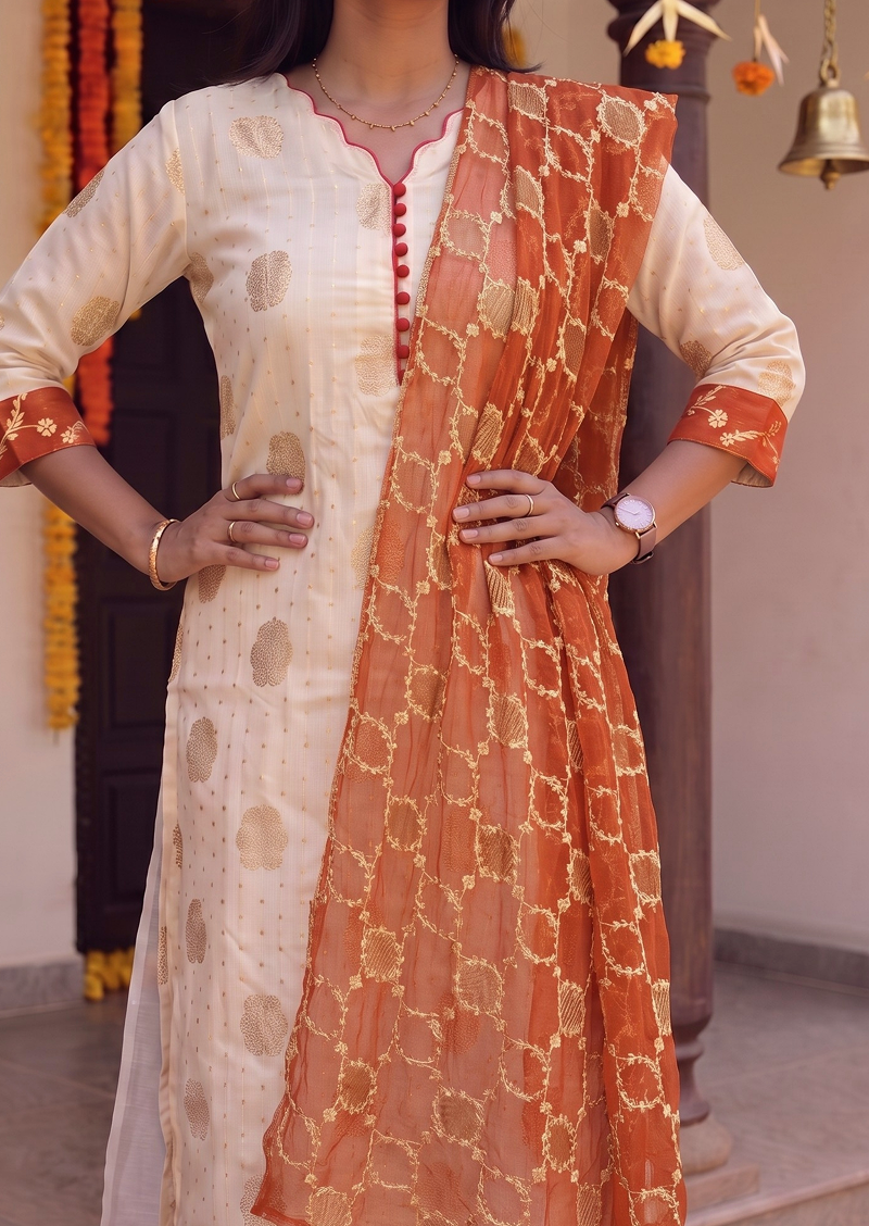 Copper Dessert Top & Dupatta Set