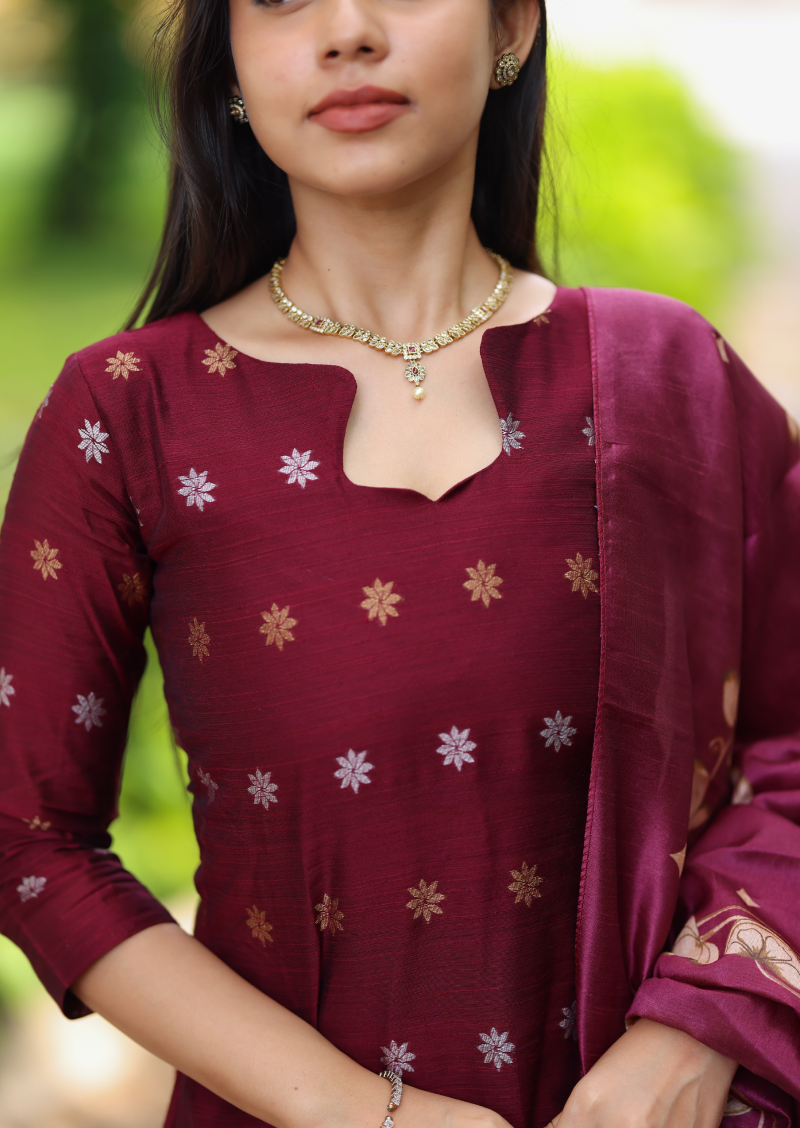 Aven Rose Top & Dupatta Set