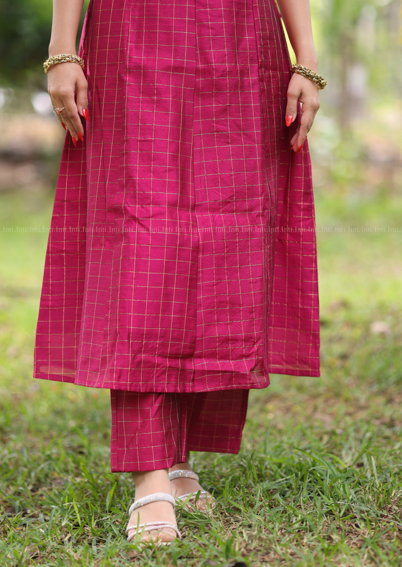 Banno Checks A line Top & Pant Set