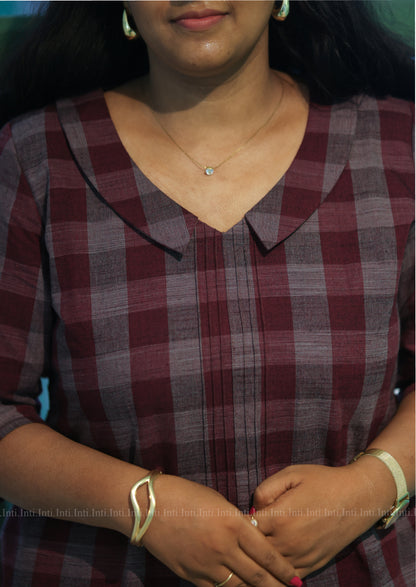 Berry Check Top & Pant Set