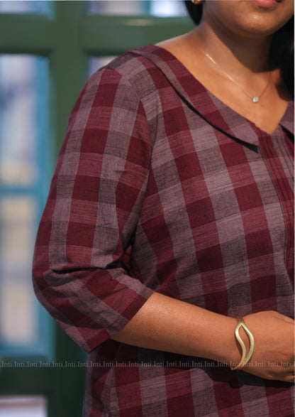 Berry Check Top & Pant Set