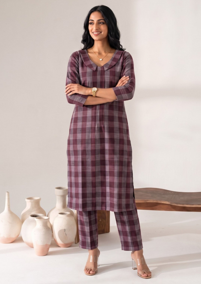 Berry Check Top & Pant Set