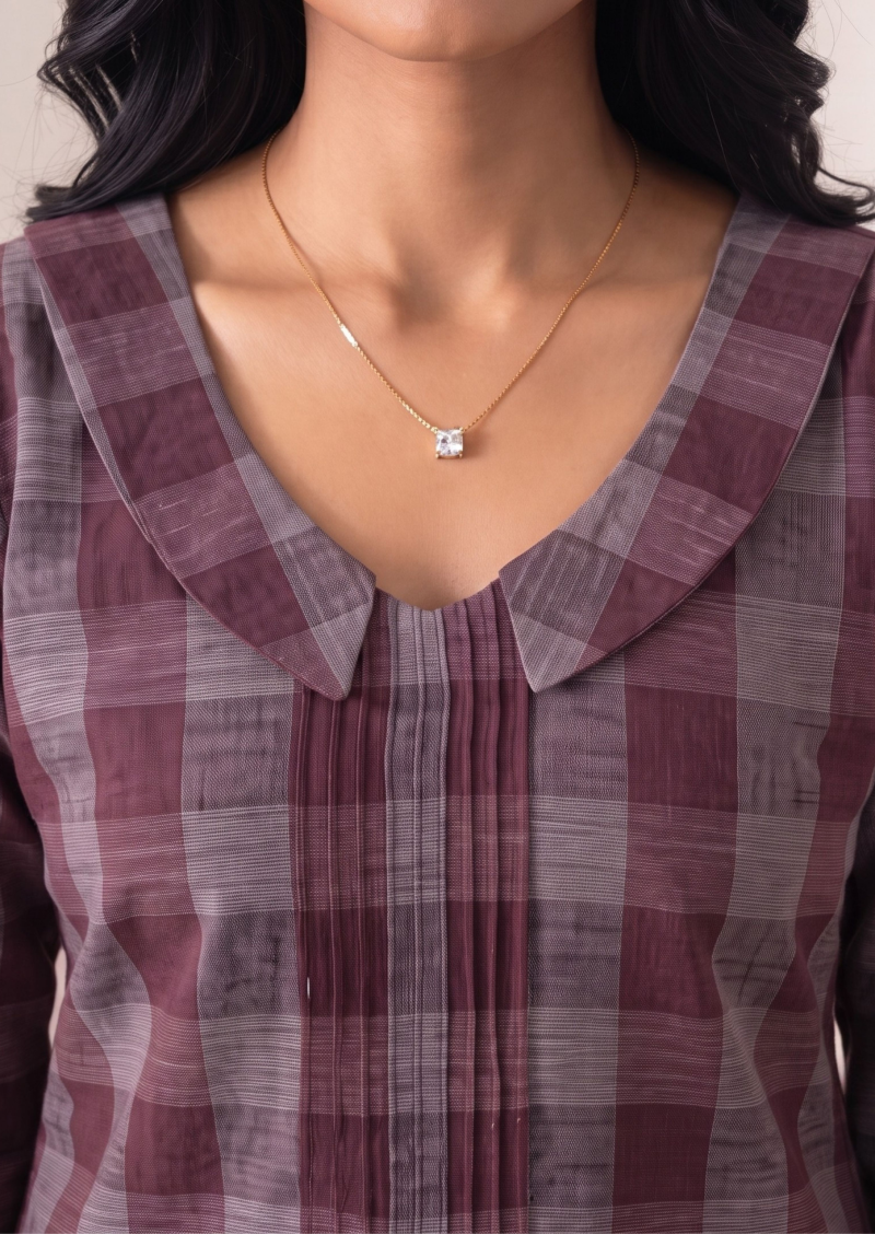 Berry Check Top & Pant Set