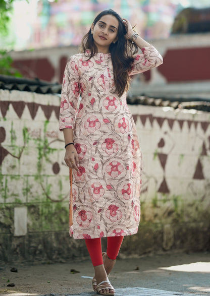 Bloomed Grid Kurti