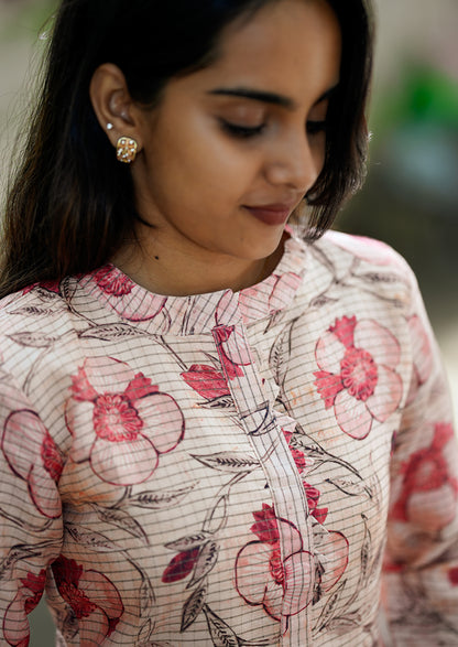 Bloomed Grid Kurti