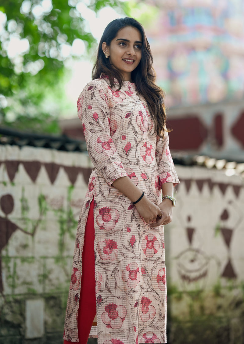 Bloomed Grid Kurti