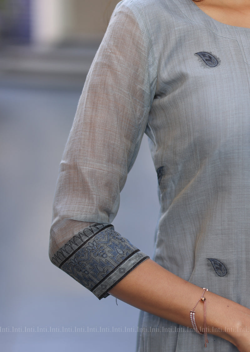 Blue Blossom Top & Dupatta Set