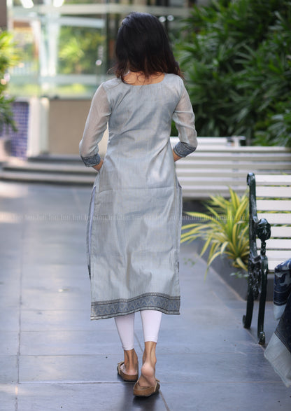 Blue Blossom Top & Dupatta Set