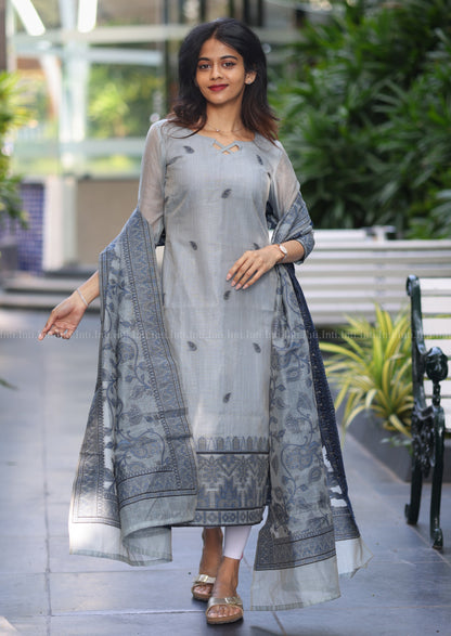 Blue Blossom Top & Dupatta Set