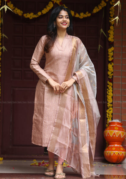 Brocade Bloom Top & Dupatta Set