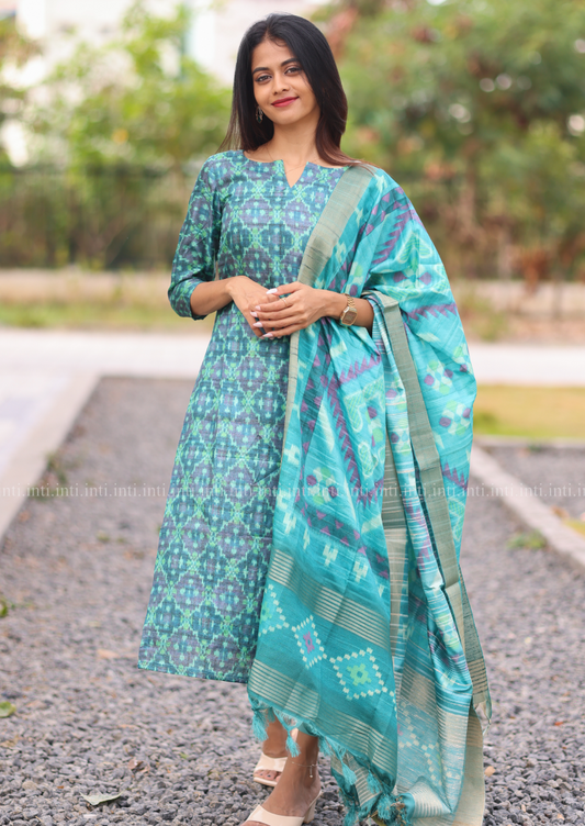 Celestial Tide Top & Dupatta Set
