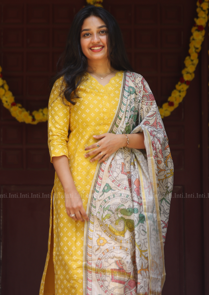 Canary Pearl Top & Dupatta