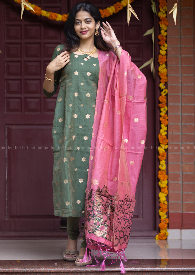 Celadon Haze Top & Dupatta Set