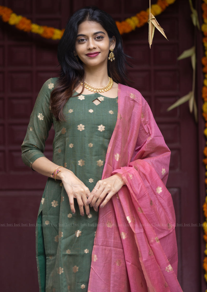 Celadon Haze Top & Dupatta Set
