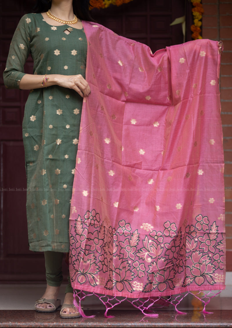 Celadon Haze Top & Dupatta Set