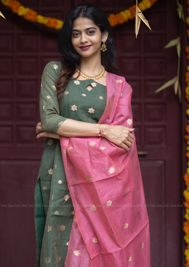 Celadon Haze Top & Dupatta Set