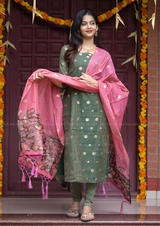 Celadon Haze Top & Dupatta Set