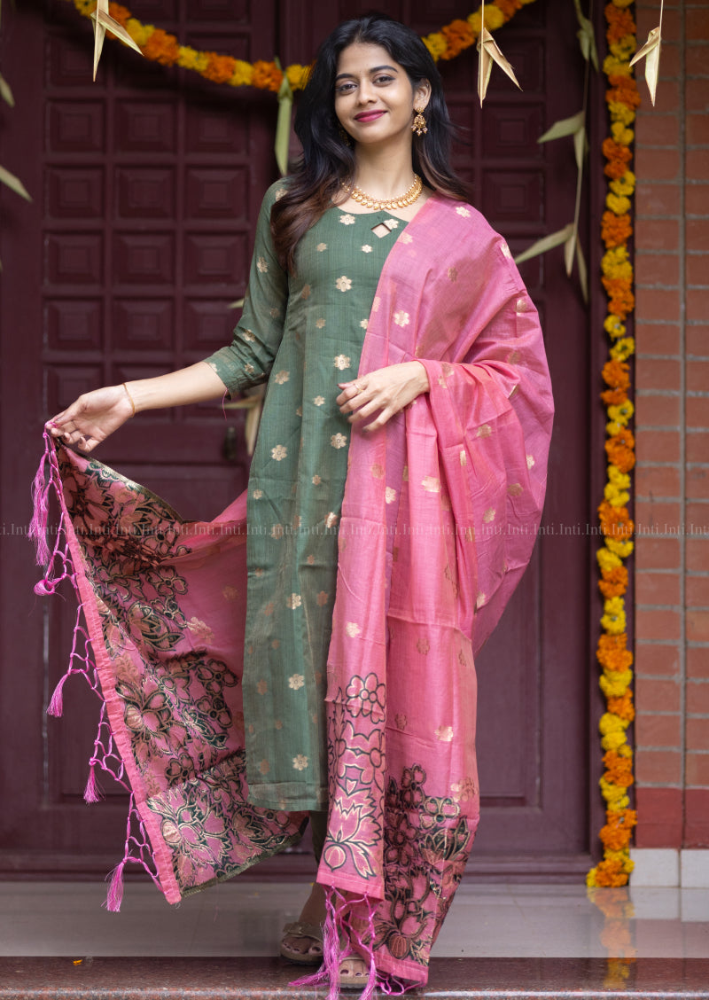 Celadon Haze Top & Dupatta Set