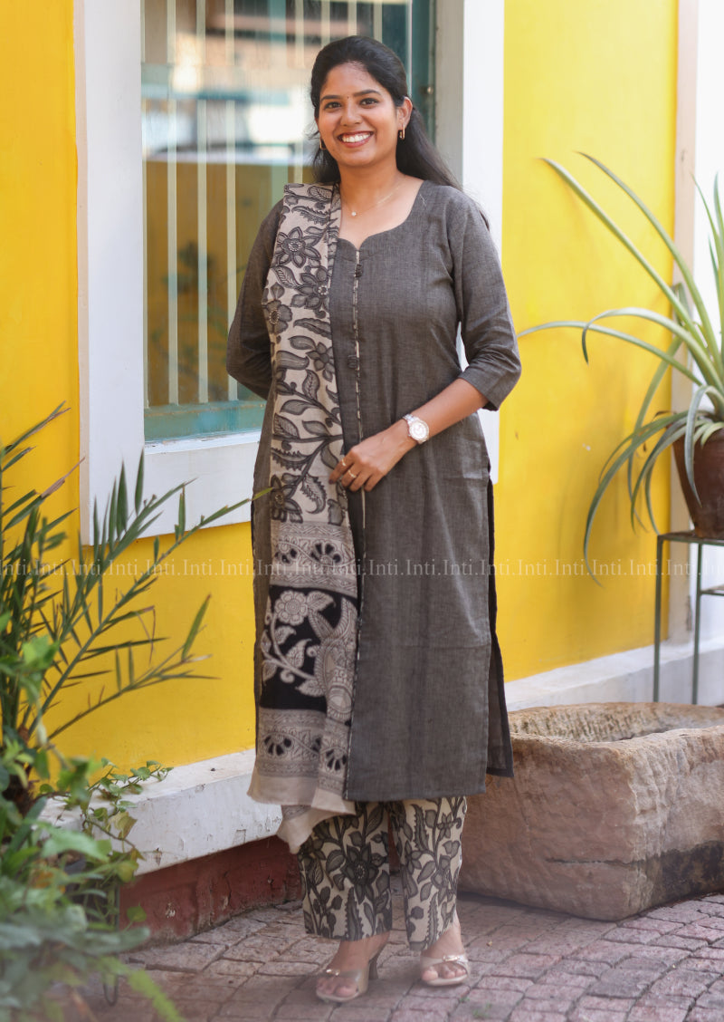 Charcoal Flourish Salwar Suit