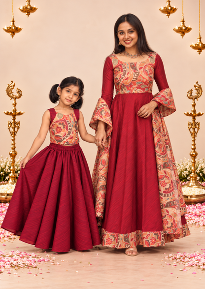 Cherry Chikoo Kids Crop Top & Skirt Set