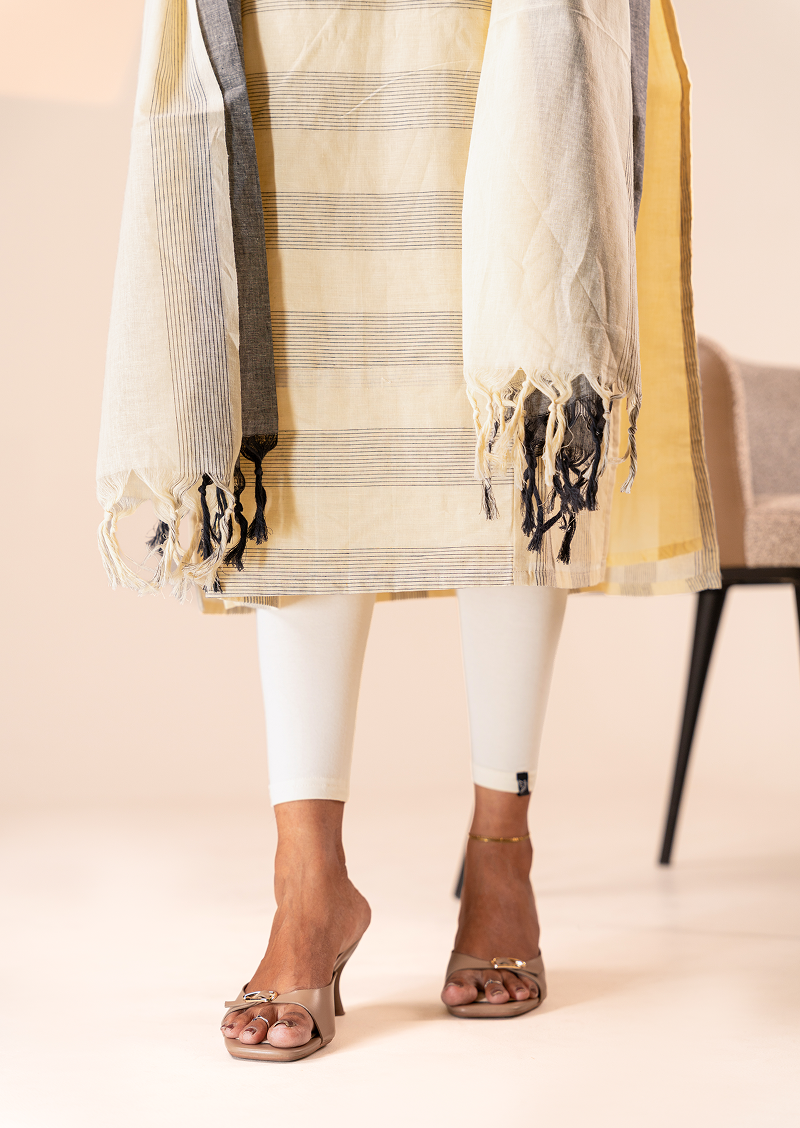 Classic Contrast Top & Dupatta Set