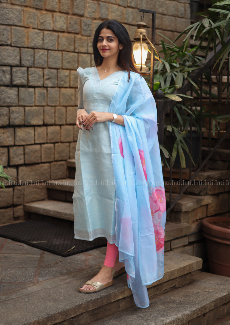 Cloudlit Top & Dupatta Set