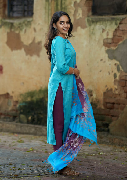 Cloudy Mist Top & Dupatta Set