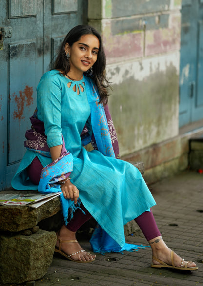 Cloudy Mist Top & Dupatta Set