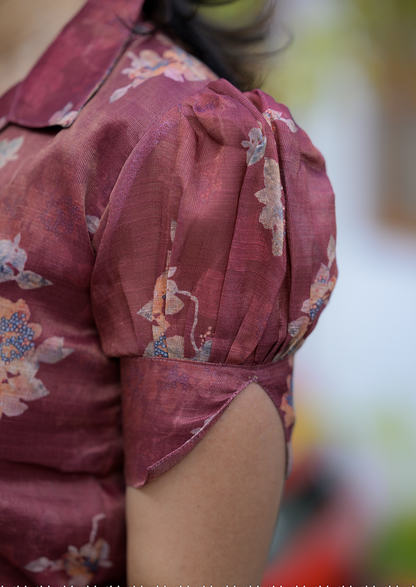 Burgundy Bloom Kurti