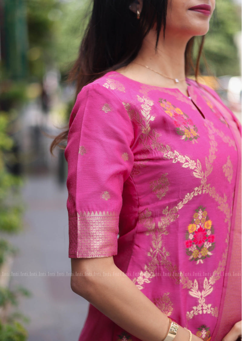 Deep Pink Drape Salwar Suit