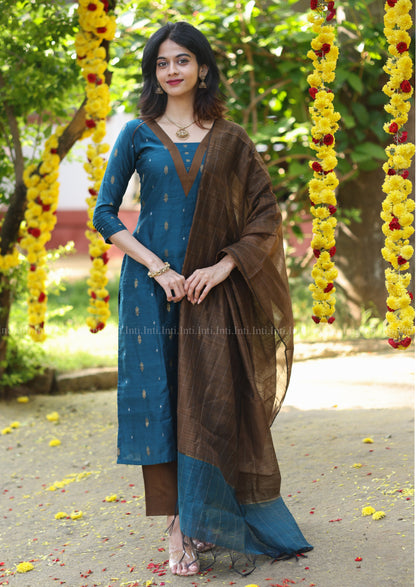 Deep Wood Teal Salwar Suit