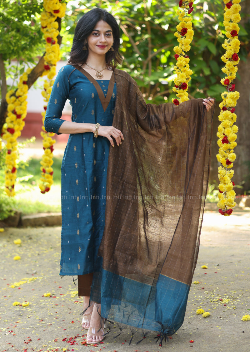 Deep Wood Teal Salwar Suit