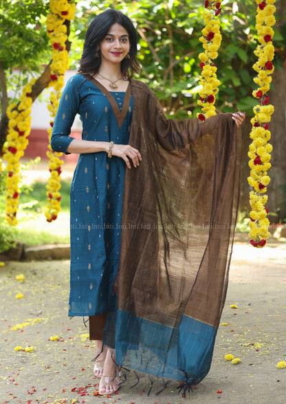 Deep Wood Teal Salwar Suit