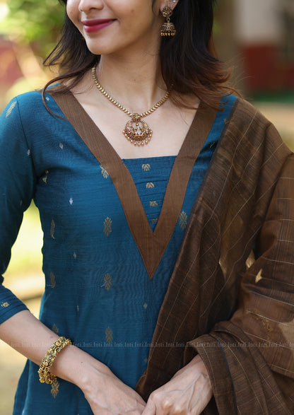 Deep Wood Teal Salwar Suit