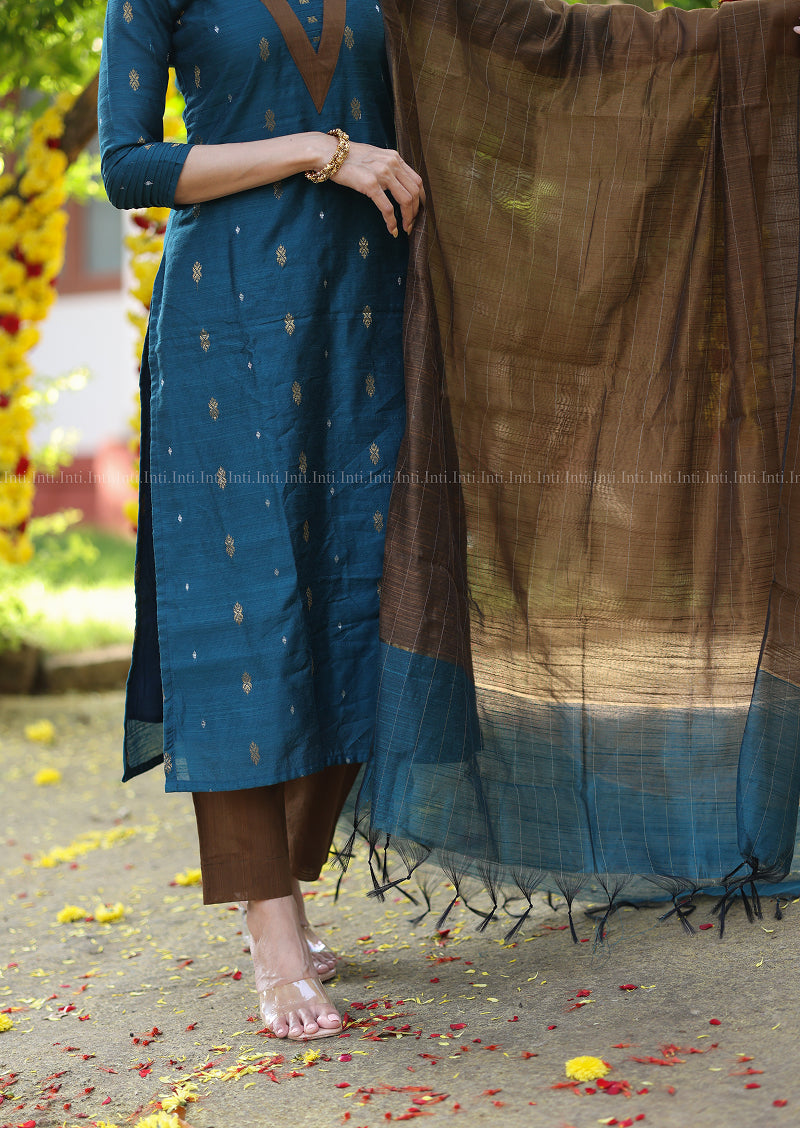 Deep Wood Teal Salwar Suit
