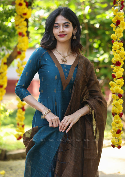 Deep Wood Teal Salwar Suit