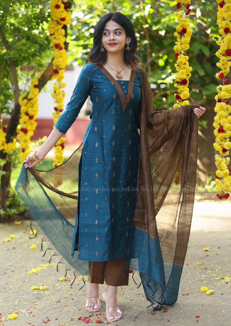 Deep Wood Teal Salwar Suit