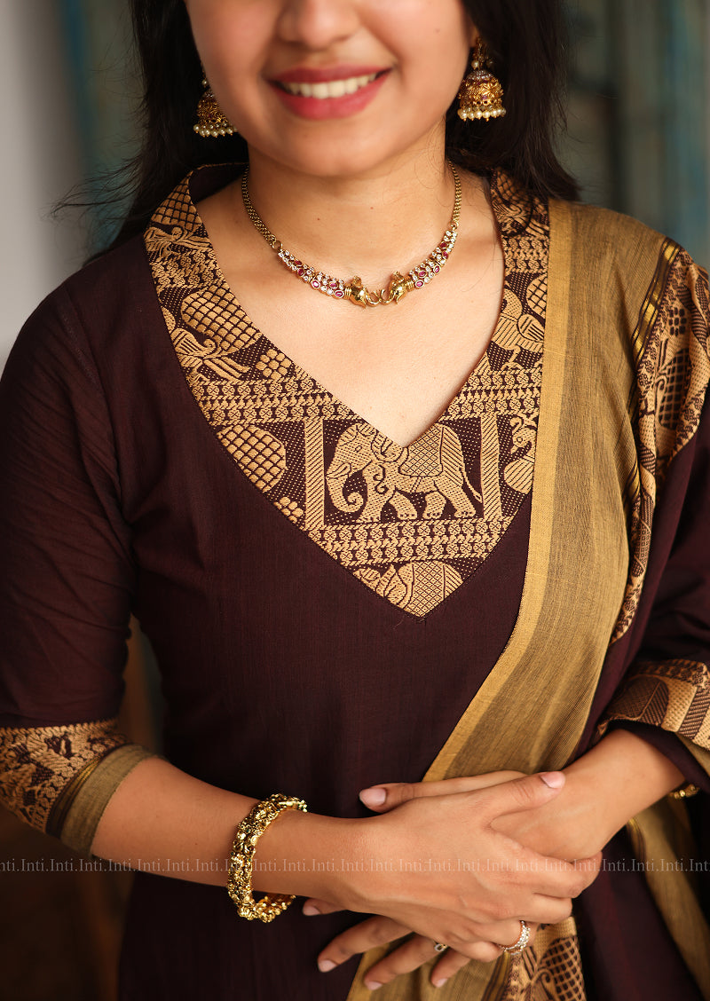 Devaya Drape Top & Dupatta Set