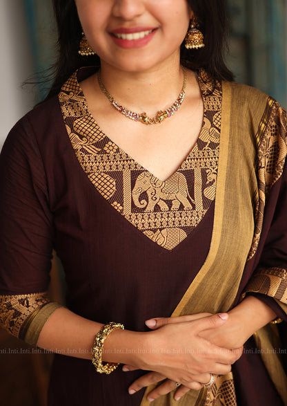 Devaya Drape Top & Dupatta Set