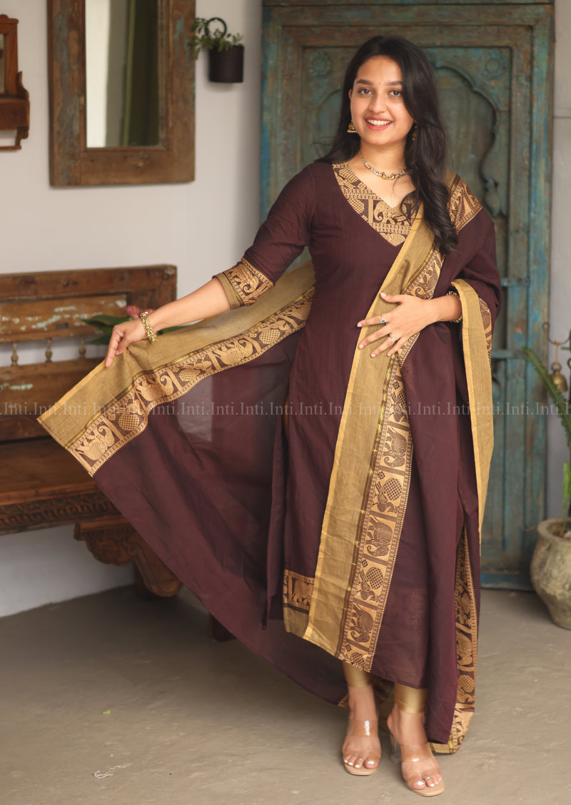 Devaya Drape Top & Dupatta Set